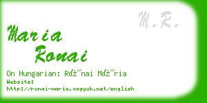 maria ronai business card